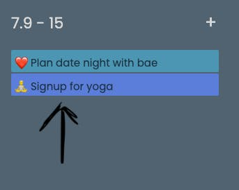 Task added to future week's list
