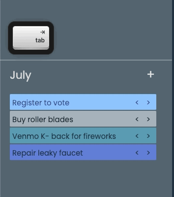 Reordering monthly tasks GIF